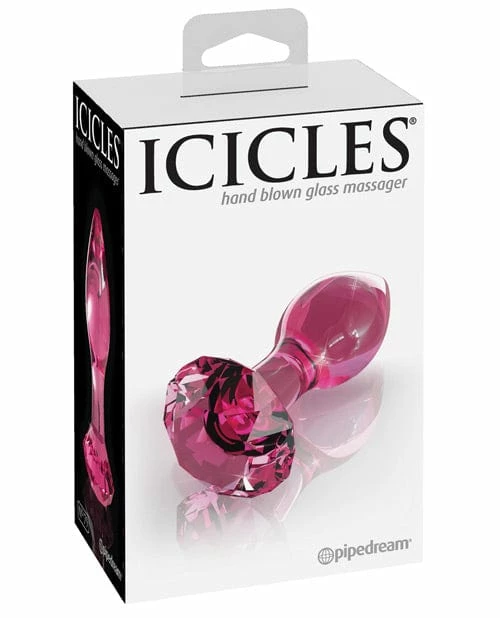 Pipedream Products Icicles No. 79 Hand Blown Glass Diamond Butt Plug - Pink Anal Toys