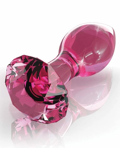 Pipedream Products Icicles No. 79 Hand Blown Glass Diamond Butt Plug - Pink Anal Toys