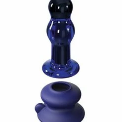 Pipedream Products Anal Toys Icicles No. 83 Hand Blown Glass Vibrating Butt Plug With Remote - Blue