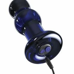 Pipedream Products Anal Toys Icicles No. 83 Hand Blown Glass Vibrating Butt Plug With Remote - Blue