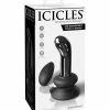 Pipedream Products Icicles No. 84 Hand Blown Glass Vibrating Butt Plug With Remote - Black Anal Toys