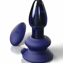Pipedream Products Icicles No. 85 Hand Blown Glass Vibrating Butt Plug With Remote - Blue