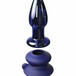 Pipedream Products Icicles No. 85 Hand Blown Glass Vibrating Butt Plug With Remote - Blue