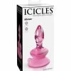 Pipedream Products Icicles No. 90 Hand Blown Glass Butt Plug With Suction Cup - Pink Anal Toys
