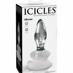 Pipedream Products Icicles No. 91 Hand Blown Glass Butt Plug With Suction Cup - Clear Anal Toys