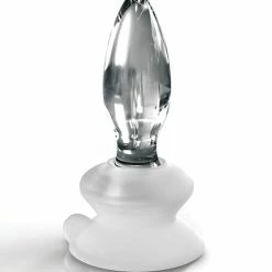 Pipedream Products Icicles No. 91 Hand Blown Glass Butt Plug With Suction Cup - Clear Anal Toys