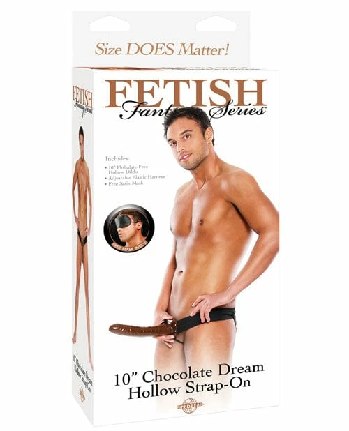 Pipedream Products Dildos Fetish Fantasy Series 10" Chocolate Dream Hollow Strap On