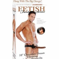 Pipedream Products Dildos Fetish Fantasy Series 10" Chocolate Dream Vibrating Hollow Strap On