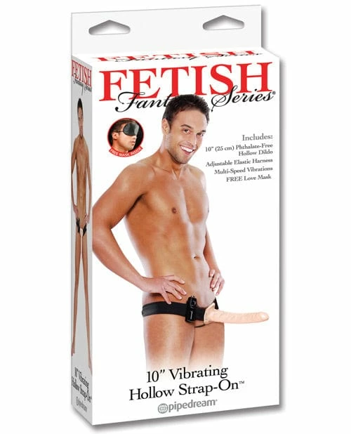 Pipedream Products Fetish Fantasy Series 10" Vibrating Hollow Strap On - Flesh