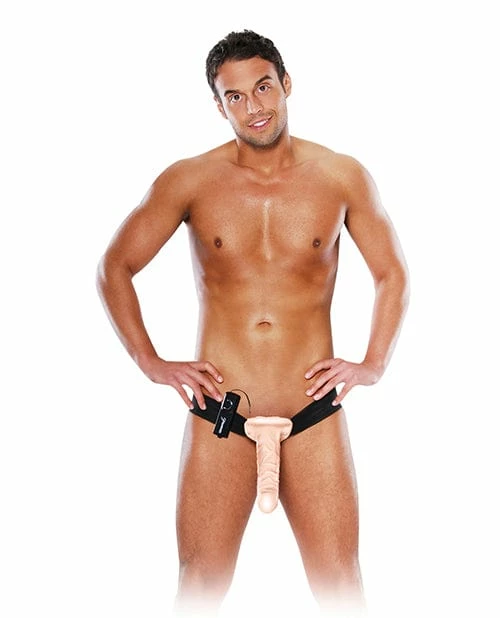 Pipedream Products Fetish Fantasy Series 10" Vibrating Hollow Strap On - Flesh