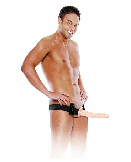 Pipedream Products Fetish Fantasy Series 10" Vibrating Hollow Strap On - Flesh