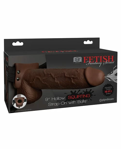 Pipedream Products Dildos Fetish Fantasy Series 9" Hollow Squirting Strap On With Balls