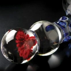 Pipedream Products Icicles No. 18 Hand Blown Glass Massager - Clear With Blue Knobs