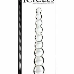 Pipedream Products Icicles No. 2 Hand Blown Glass Massager - Clear Rippled