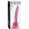 Pipedream Products Icicles No. 86 Hand Blown Glass Massager With Suction Cup - Pink