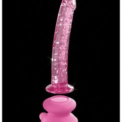 Pipedream Products Icicles No. 86 Hand Blown Glass Massager With Suction Cup - Pink