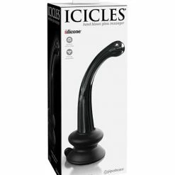 Pipedream Products Icicles No. 87 Hand Blown Glass G-Spot Massager With Suction Cup - Black