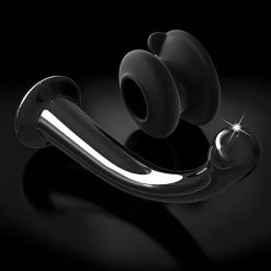 Pipedream Products Icicles No. 87 Hand Blown Glass G-Spot Massager With Suction Cup - Black