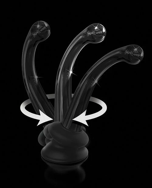 Pipedream Products Icicles No. 87 Hand Blown Glass G-Spot Massager With Suction Cup - Black