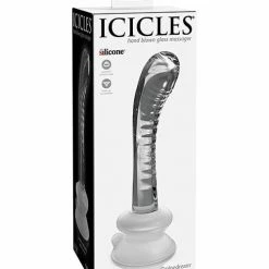 Pipedream Products Icicles No. 88 Hand Blown Glass G-Spot Massager With Suction Cup - Clear Dildos
