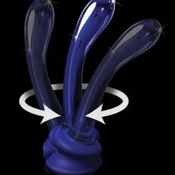 Pipedream Products Dildos Icicles No. 89 Hand Blown Glass G-Spot Massager With Suction Cup - Blue