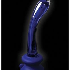 Pipedream Products Dildos Icicles No. 89 Hand Blown Glass G-Spot Massager With Suction Cup - Blue