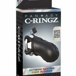 Pipedream Products Kink & BDSM Fantasy C-ringz Extreme Silicone Cock Blocker - Black