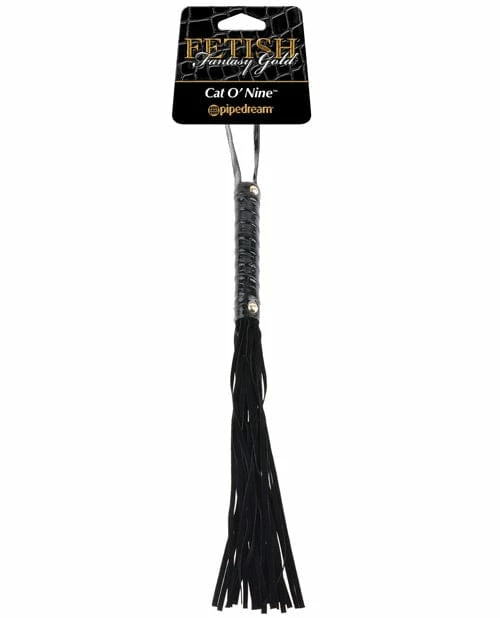 Pipedream Products Kink & BDSM Fetish Fantasy Gold Cat O Nine - Black