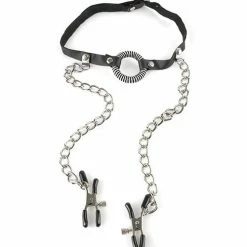 Pipedream Products Fetish Fantasy Series O Ring Gag With Nipple Clamps