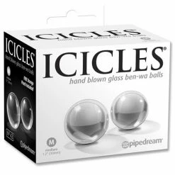 Pipedream Products Vaginal & Pelvic Floor Strengthening Icicles No. 41 Hand Blown Glass Ben Wa Balls