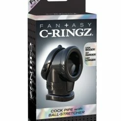 Pipedream Products Fantasy C-Ringz Cock Pipe With Ball Stretcher - Black