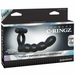 Pipedream Products Fantasy C-Ringz Posable Partner Double Penetrator - Black Penis Toys