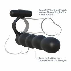 Pipedream Products Fantasy C-Ringz Posable Partner Double Penetrator - Black Penis Toys