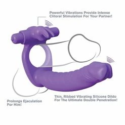 Pipedream Products Fantasy C-Ringz Silicone Double Pene Rabbit - Purple