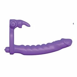 Pipedream Products Fantasy C-Ringz Silicone Double Pene Rabbit - Purple