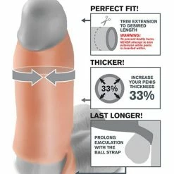 Pipedream Products Fantasy X-tensions Real Feel Enhancer XL - Flesh