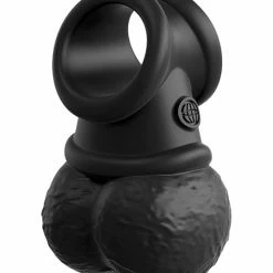 Pipedream Products King Cock Elite The Crown Jewels Vibrating Swinging Balls - Black Penis Toys