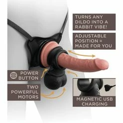 Pipedream Products King Cock Elite The Crown Jewels Vibrating Swinging Balls - Black Penis Toys