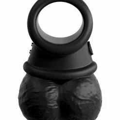 Pipedream Products King Cock Elite The Crown Jewels Vibrating Swinging Balls - Black Penis Toys