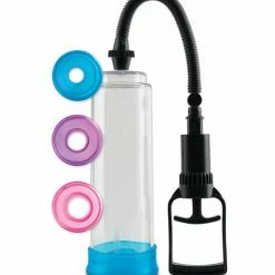 Pipedream Products Penis Toys Pump Worx Cock Trainer Pump System With 3 TPR Sleeves