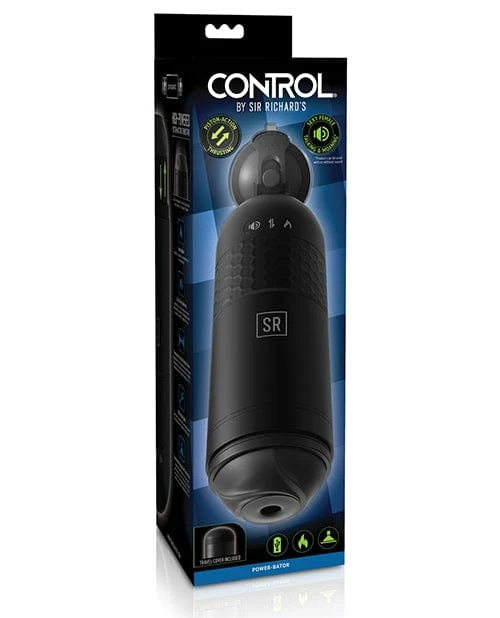 Pipedream Products Sir Richards Control Power-bator With Talking & Moaning - Black Penis Toys