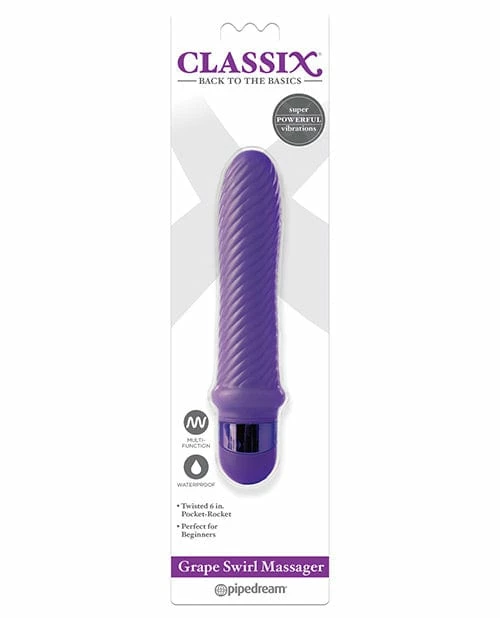 Pipedream Products Classix Grape Swirl Massager - Purple