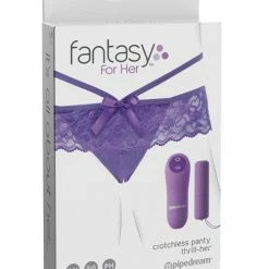 Pipedream Products Fantasy For Her Crotchless Panty Thrill Her - Purple