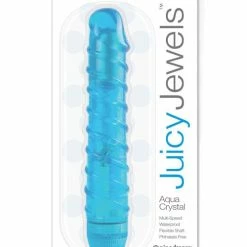 Pipedream Products Vibrators Juicy Jewels Aqua Crystal Vibrator - Blue