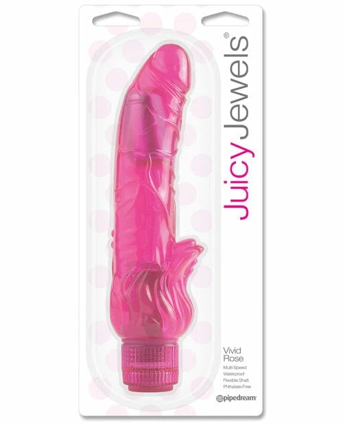 Pipedream Products Juicy Jewels Vivid Rose Vibrator - Dark Pink