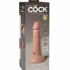 Pipedream Products King Cock Elite 6" Dual Density Vibrating Silicone Cock Vibrators