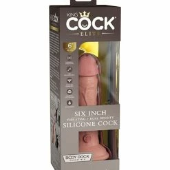 Pipedream Products King Cock Elite 6" Dual Density Vibrating Silicone Cock Vibrators