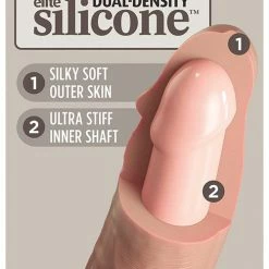 Pipedream Products King Cock Elite 7" Dual Density Vibrating Silicone Cock With Remote