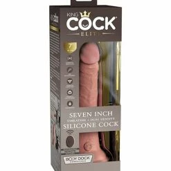 Pipedream Products King Cock Elite 7" Dual Density Vibrating Silicone Cock With Remote