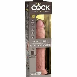 Pipedream Products King Cock Elite 9" Dual Density Vibrating Silicone Cock With Remote Vibrators